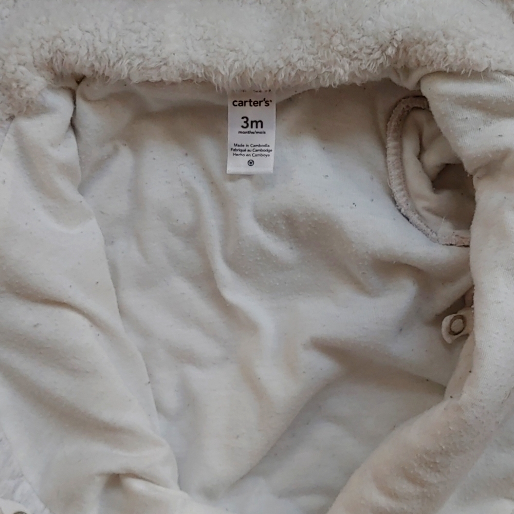 Carter's 3 month old bear button up fall/winter suit - Picture 3 of 5